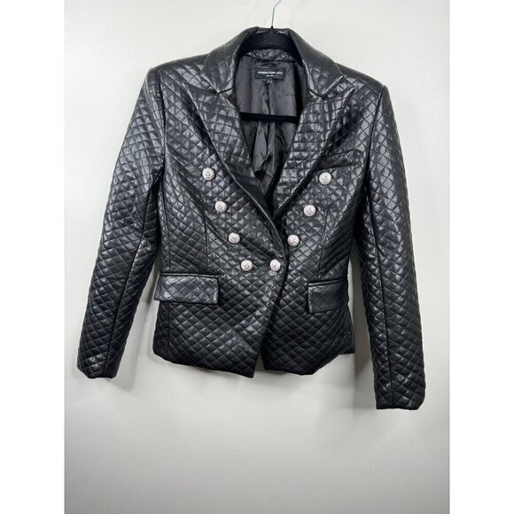 Generation Love Angie Quilted Vegan Leather Blazer Jacket Diamond Quilted XS NWT - Picture 4 of 5